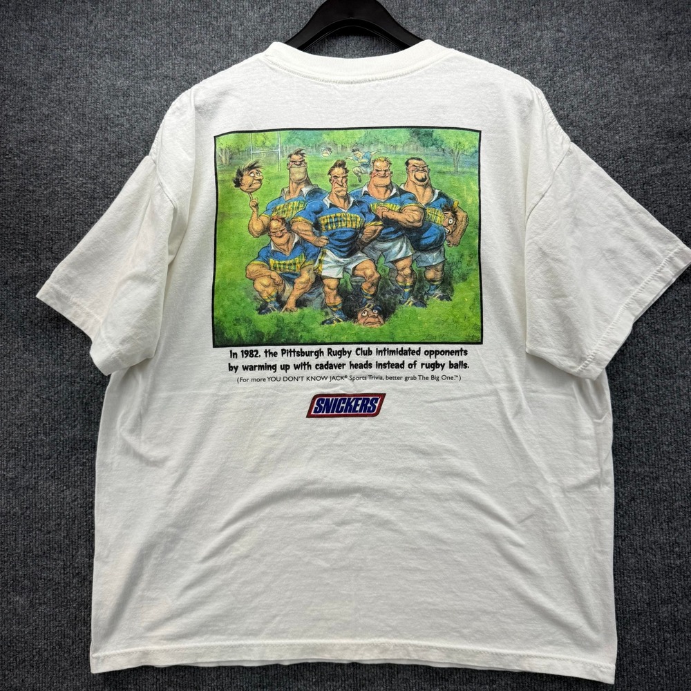 VINTAGE‎ SNICKERS YOU DON'T KNOW JACK Sports Trivia T SHIRT MEN'S XL